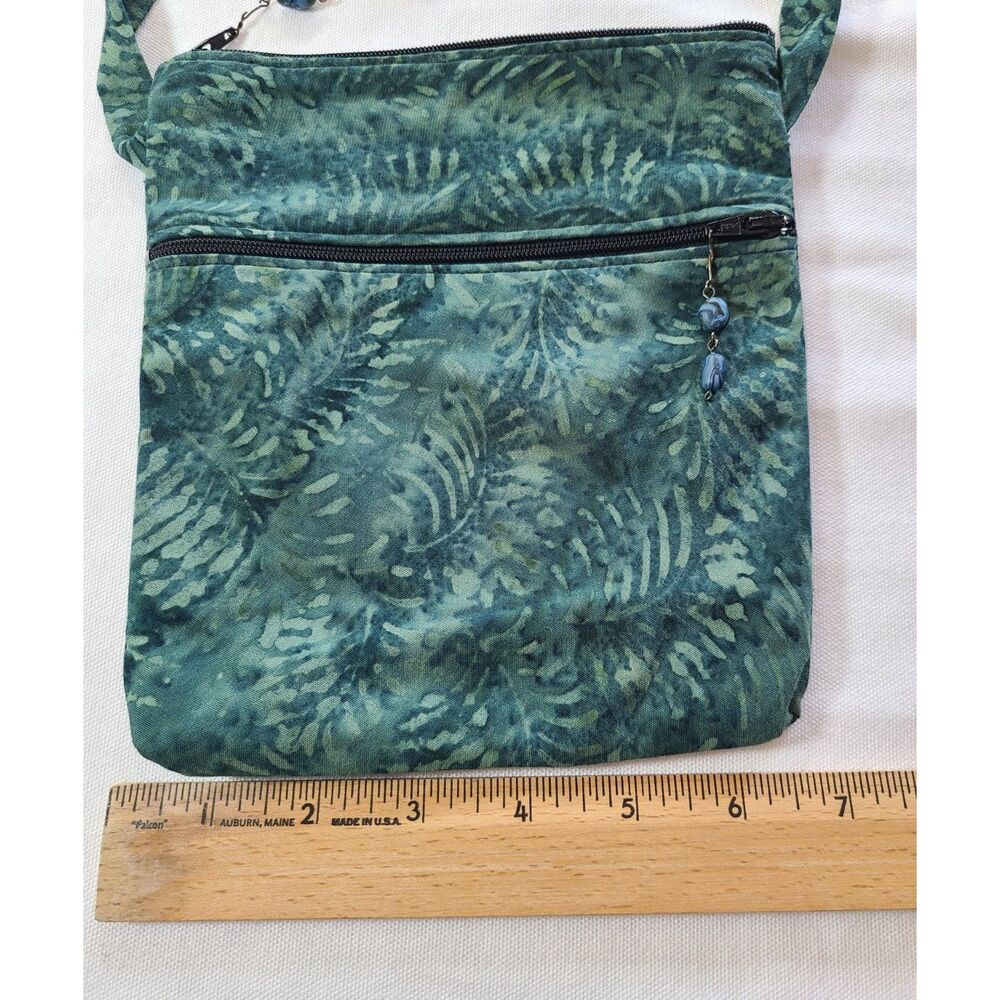 Skeeter Green Fern Leaf Cotton Crossbody Small Phone Travel Festival Bag - Picture 7 of 7